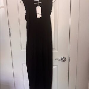 Zara Black Sheath Midi Dress for Cocktail